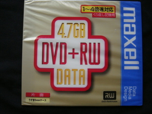 maxell・マクセル／＜4.7GB*DVD＋RW/DATA(1～4倍速対応/くり返し記録用)うす型5mmケース・D＋RW47B.1P＞□彡『未使用品』
