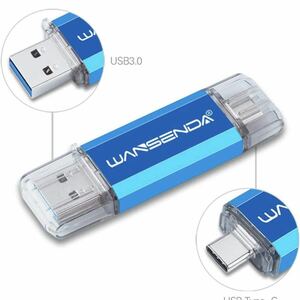 Type-C USB + USB 3.0両用　メモリ 16GB ブルー