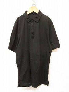 k6203：Theory（セオリー）メンズ紳士 半袖ポロシャツ ハーフジップシャツ 40/胸囲100 カットソー 黒ブラック/日本製：35