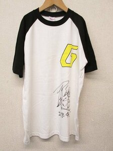 k6283：サイン入り！ガッツワールドプロレスリング ラグランTシャツ M プロレス グッズ/後楽園ホール：35