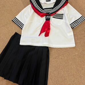 セーラー服コスチューム　女子高生　制服　コスプレ　JK制服　３点セット　【S〜Mサイズ】