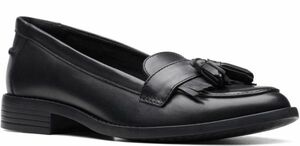  бесплатная доставка Clarks 23.5cm стеганый кисточка Loafer Flat кожа формальный легкий офис soft подошва спортивные туфли туфли-лодочки at46