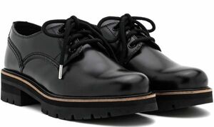  free shipping Clarks 24cm tea n key race up light weight black tea n key Flat leather office sneakers pumps at48