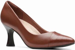  free shipping Clarks 25.5cm pumps Brown heel terra‐cotta .... formal Flat leather office sneakers boots at49