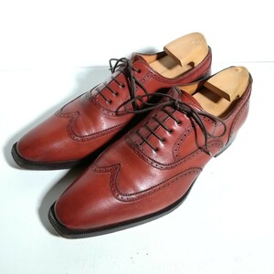 3797 ★サントーニ Santoni★ ウイングチップ 5 1/2 24.0~24.5cm程度 ブラウン ドレスシューズ ビジネス 高級革靴 紳士靴 本革