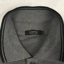 【美品】BURBERRY BLACK LABEL バーバリーブラックレーベル ポロシャツ サイズ2 グレー 日本製 半袖 シャツ BMV30-001-06_画像4