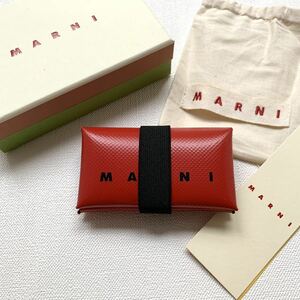  новый товар 2022SS MARNI Marni Logo oligami три складывать compact бумажник PVC MADE IN ITALY мужской женский Mini кошелек носорог f включая доставку 