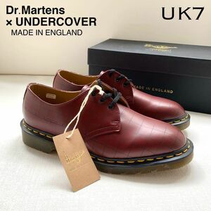 新品 英国製 UNDERCOVER アンダーカバー x Dr.Martens ドクターマーチン 1461 UC CHECK シューズ UK7 メンズ チェリーレッド 26㎝ 送料無料