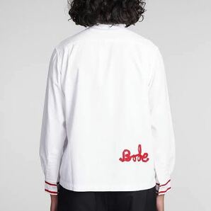新品 BODE ボーディ FROG APPLIQUE LS SHIRT 長袖 コットン シャツ L/XL メンズ ロゴ アップリケ 刺繍 白 ホワイト 希少の画像10