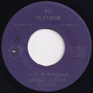 Donnie Elbert Love Is Strange / (Instrumental) All Platinum US AP-2351 203529 SOUL ソウル レコード 7インチ 45