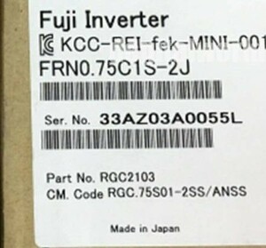新品◆税込 東京発 代引可◆ 富士電機 インバーター FRN-0.75G1S-2J【６ヶ月保証】