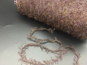 蛇腹ラッセル オレンジパープル １００ｇ【検索】日本製 ハンドメイド ファンシーヤーン 手芸糸 引き揃え 織糸 編み糸 手織 手編 さをり織