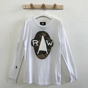 G-STAR RAW ジースターロゥ 正規品 メンズ 迷彩柄アップリケ付 長袖Tシャツ size S/L