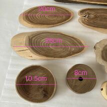 天然木 9枚 土台 加工用 輪切り スライス済 研磨無し ハンドメイド素材民藝 床の間飾り_画像3