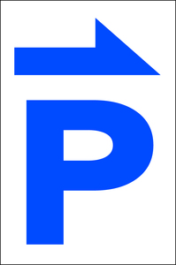 シンプル看板 Ｌサイズ 駐車場「Ｐ（右）」屋外可　パーキング
