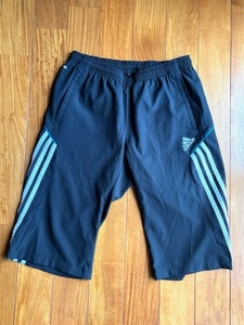 【中古】adidas／アディダス　トレーニングハーフパンツ　ブラック メンズ Sサイズ