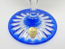 ■Cristal d'Arques クリスタルダルク シェネブルー ワイングラス ペア■_画像6