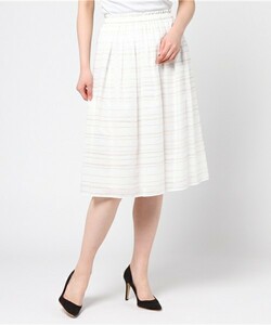 [ Natural Beauty L]. border print skirt white color 17 number made in Japan 