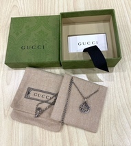 美品 GUCCI グッチ インターロッキングG ネックレス Ag925 ペンダント アクセサリー 箱付き_画像1