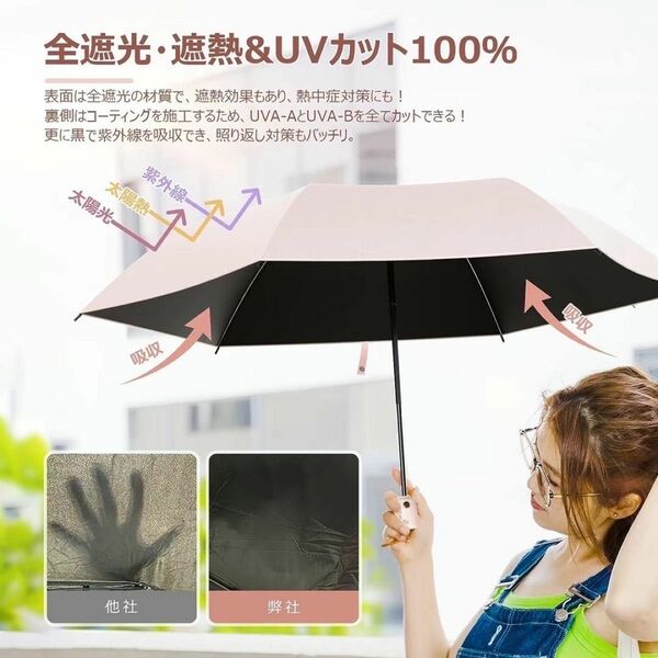 【最終価格】【大人気】日傘 折りたたみ ワンタッチ 自動開閉 UVカット 遮光 遮熱 ピンク