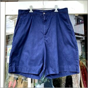 ★ポロ　ラルフローレン　PHILIP SHORT　コットン　ショートパンツ　W33　紺色★検 90s ショーツ 短パン ビンテージ 古着 RRL ポロスポーツ