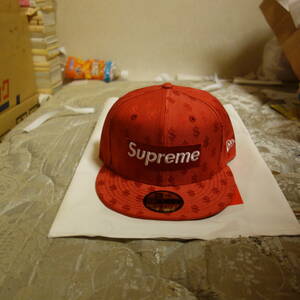 supreme 18aw monogram box logo new era red 7 3/8