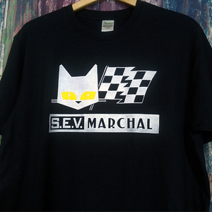 送込　マーシャル　ハコスカ猫フラッグ　半袖Tシャツ　黒　2XLサイズ 