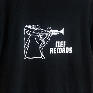 送込　CLEF RECORDS クレフレコード American jazz 半袖Tシャツ　黒　XLサイズ