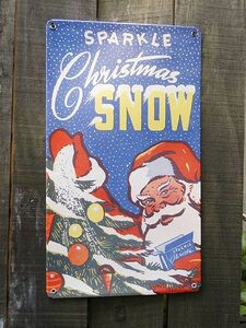 クリスマス　U.S.ヘヴィースチールサイン（クリスマススノー） アメリカン雑貨 アメリカ雑貨