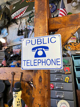 「公衆電話はこちら」　ミニブリキ看板 ■ アメリカン雑貨 アメリカ雑貨_画像5