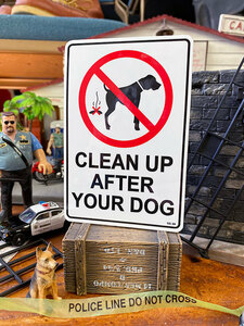 「犬のマナーは守りましょう」　警告サインステッカー ■ アメリカン雑貨 アメリカ雑貨