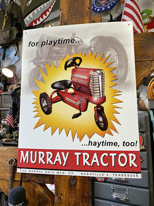 アメリカントラクターのペダルカー　ブリキ看板（MURRAY TRACTOR） ■ アメリカン雑貨 アメリカ雑貨