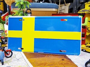 世界の国旗　ライセンスプレート（スウェーデン） アメリカ雑貨 アメリカン雑貨な雑貨屋さん 小物 ショップ