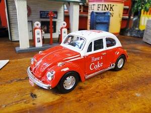 コカ・コーラ　フォルクス・ワーゲン　ビートル　ダイキャストミニカー　1/43スケール　アメリカ雑貨 アメリカン雑貨