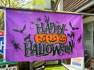  happy Halloween big size flag 152cm×90cm # party decoration America miscellaneous goods 