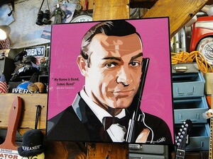 映画「007」ジェームズ・ボンド　ショーン・コネリー　ポップアートフレーム ■ アメリカン雑貨 アメリカ雑貨 パネル ポスター