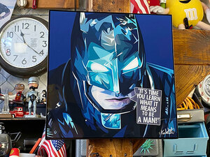 アーマード・バットマン　ポップアートフレーム　映画「バットマン vs スーパーマン　ジャスティスの誕生」 ■ アメリカン雑貨