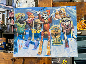 「スキードッグ　愉快な8匹の仲間たち」　ブリキ看板 ■ アメリカン雑貨 アメリカ雑貨