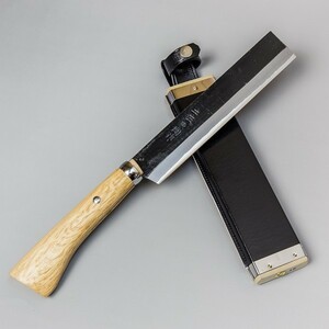  higashi . work Takewari hatchet both blade 180mm blue paper steel scabbard attaching nata