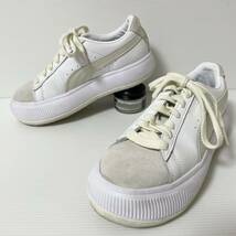 【美品】PUMA SUEDE MAYU プーマ　スエード　マユ　レザースニーカー 厚底　プラットフォーム　383269-03 23cm ホワイト　＊BS_画像1