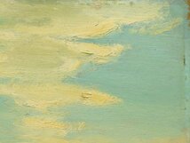 清原重以知 海の見える風景 F4 油彩 板絵 作品のみ 旧家整理品 長期保管AC23080609_画像5