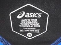 ASICS VOLLEYBALL アシックス バレーボール 半袖 ピステ ウォームアップシャツ 定4950円 BLU 大きいサイズ 2XL 使用僅 ほぼ未使用 美品_画像6