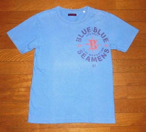 BLUE BLUE SEAMENS ブルーブルー ハリウッドランチマーケット 聖林公司 Tシャツ 半袖 コットン 正規品 日本製 BLU 2M USED 良品/H.R.MARKET