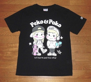  Peko & Poko 不二家 ペコちゃん ポコちゃん スケートボード スケーター Tシャツ FUJIYA Sanrio 正規品 BLK M 未使用品/DCスラッシャーVANS