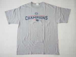 ☆送料無料☆ NFL USA直輸入 古着 半袖 NEW ENGLAND PATRIOTS ニューイングランド・ペイトリオッツ2004 スーパーボウル Tシャツ グレー 