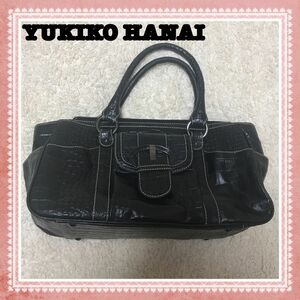 【極美品】YUKIKOHANAI ユキコハナイ ハンドバッグ レザークロコ型押し