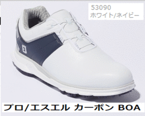 New ■ Footjoy ■ 2022.4 ■ Pro/SL углеродное отверстие ■ № 53090 ■ Белый/Морский флот.