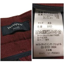 2【YANUK】 ヤヌーク ストレッチ センタープレス パンツ クロップドパンツ XS 小さいサイズ ボルドー ワインレッド 秋色 レディース_画像10