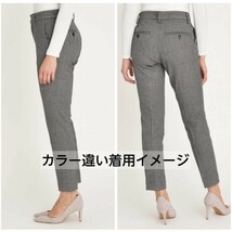 2【YANUK】 ヤヌーク ストレッチ センタープレス パンツ クロップドパンツ XS 小さいサイズ ボルドー ワインレッド 秋色 レディース_画像6