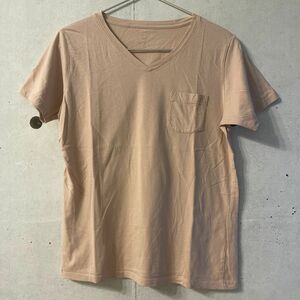 半袖 Tシャツ レディース XL 薄いピンク Vネック